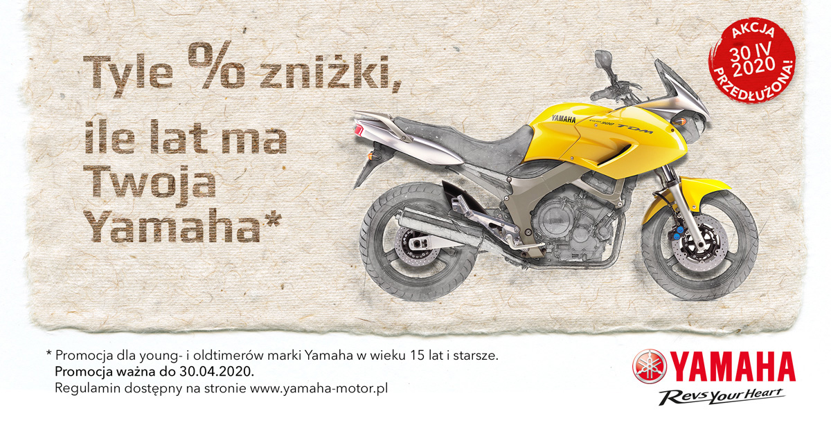 Yamaha przedłuża legendarną promocję „Tyle % zniżki, ile lat ma Twoja Yamaha”! 